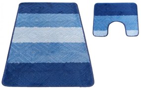 Set de baie din două piese albastru 50 cm x 80 cm + 40 cm x 50 cm
