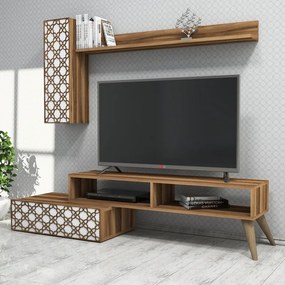 Comoda TV Planet - Walnut, Alb