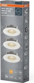 Osram - Set 3x corpuri de iluminat încastrate SPOT LED/4,9W/230V 2700K albe