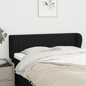 vidaXL Tăblie de pat cu aripioare negru 147x23x78/88 cm textil