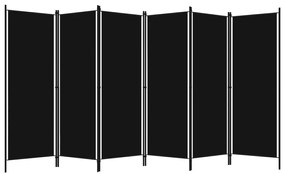 Paravan separator pentru camera,6 panouri,300 cm,textil,Negru