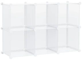 HOMCOM Dulap Modular pentru Pantofi, Transparent, 94,5x32x162cm, Soluție Ideală pentru Organizare | Aosom Romania