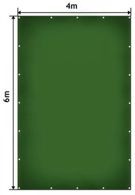 Prelată JAGO 650 g / m², ochi de aluminiu, verde, 4x6 m