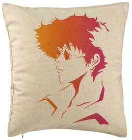 Perna Decorativa cu Cowboy Bebop 2, 40x40 cm, Bej, Husa Detasabila, Burduf