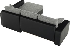 Colţar, piele ecologică/stofă de şenil gri VIPER