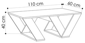 Masa cafea Pipra - White 110 X 40 X 60