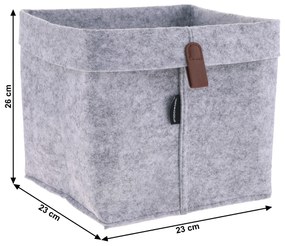 TEMPO-KONDELA ESKE, coşuri din stofă cu maner, set de 2 buc., gri/negru
