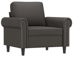 349116 vidaXL Canapea de o persoană, gri, 60 cm, piele ecologică