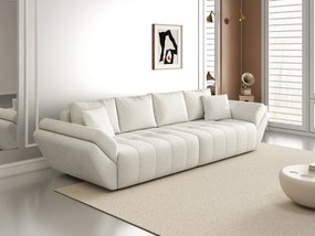 Canapea extensibilă dumonde cu ladă de depozitare si sezut confortabil din spuma high-density, Berlin Euphoria Ivory 300x100 cm