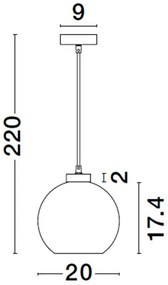 Lustra, Pendul modern PALMER fumuriu