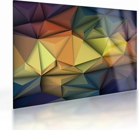 Tablou pe sticlă - Abstracție 3D poligonală (70x50 cm)