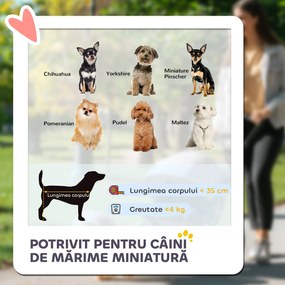 PawHut Cărucior pentru Animale de Companie 3 în 1 cu 4 Roți și Geantă de Transport Detașabilă, 76x50x102 cm, Gri | Aosom Romania