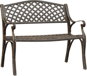 vidaXL Bancă de grădină, bronz, 102 cm, aluminiu turnat