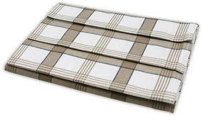 Șervet bucătărie din bumbac egiptean Carouri maro, 50 x 70 cm, set 3 buc.