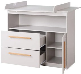 Comodă de copii gri deschis cu masă de schimbat 107x98x75 cm Lea – Roba