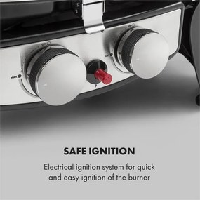 Parforce Duo, grătar pe gaz, 2 arzătoare, furtun pentru gaz, 4.4 kW, 15000 BTU, gri