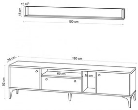 Ansamblu Comoda TV Grega Oak