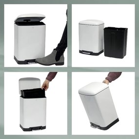 Coș cu pedale Kela DAVINO 12 l, alb