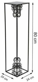 Suport pentru flori 80x24 cm, negru