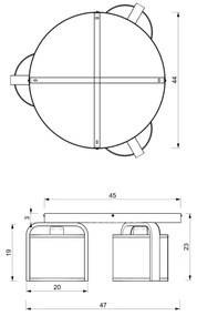 Lustră aplicată JONKO 3xE27/60W/230V