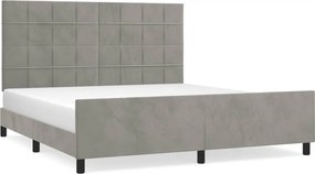 vidaXL Cadru de pat fără saltea, gri deschis, 160x200 cm, catifea