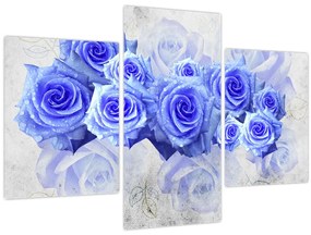 Tablou - Trandafiri albaștri (90x60 cm)