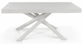 MASA EXTENSIBILA COMFY CU PICIOR METALIC - 160 cm / 90 cm / h 77 - ALB ANTICHIZAT