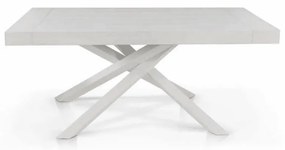 MASA EXTENSIBILA COMFY CU PICIOR METALIC - 180 cm / 100 cm / 77 cm - ALB ANTICHIZAT