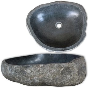 Chiuveta din piatra de rau, 37-46 cm, ovala (40-45)x(30-35)x15 cm