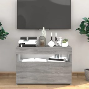 815680 vidaXL Comodă TV cu lumini LED, gri sonoma, 60x35x40 cm