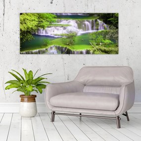 Tablou - Cascada Huay Mae Khamin, Kanchanaburi, Thailanda (120x50 cm)