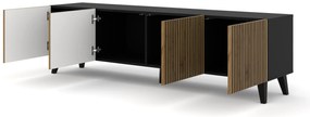 Masă TV F 4D 200 Rowanna (Stejar artisan + Negru). 1125082