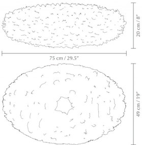 Abajur modern oval, cu pene de gasca Eos Esther large alb 2348 VTC