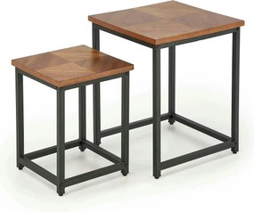 Set 2 masute cafea ELZA, nuc/negru