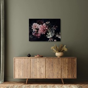 Tablou pe sticlă cu buchet (70x50 cm)