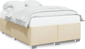vidaXL Cadru de pat fără saltea, crem, 160x200 cm, textil