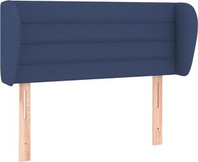 vidaXL Tăblie de pat cu aripioare, albastru, 103x23x78/88 cm textil