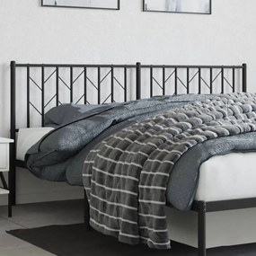 374473 vidaXL Tăblie de pat metalică, negru, 180 cm