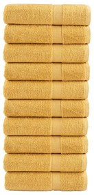 vidaXL Prosoape de mâini premium SOLUND 10 buc auriu 50x100cm 600gsm