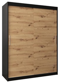 Dulap de haine 150 cm Toki (negru mat + stejar artisan). 1064823
