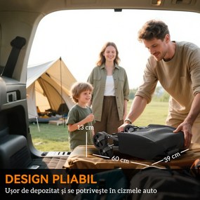 Outsunny Cărucior de Grădină Pliabil Compact, Cărucior Robust Multifuncțional pentru Exterior cu Roți Universale și Mâner Reglabil, pentru Sport, Camping, Cumpărături, Negru | Aosom Romania