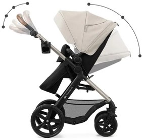 Cărucior de copii combinat 3 în 1 KINDERKRAFT MOOV 2 Moonlight grey + scaun auto MINK PRO