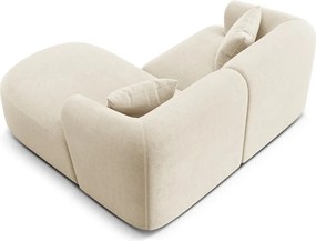 Colțar bej cu tapițerie din catifea (cu colț pe partea dreaptă/cu șezlong) Campi – Cosmopolitan Design