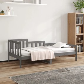 820723 vidaXL Pat de zi, gri, 80x200 cm, lemn masiv de pin