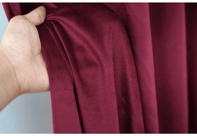 Perdea opaca VELVET 140x250 cm, vin rosu Agatat: Inele metalice