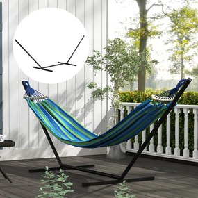 Outsunny Suport pentru Hamac, Capacitate Maximă 150Kg, Structură din Metal Rezistent, Negru, 360x92x115cm | Aosom Romania