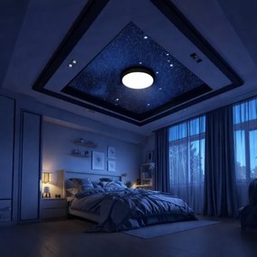 Aigostar - Plafonieră LED RGBW MESH, dimabilă, 24W/230V, 3000-6500K, neagră + telecomandă