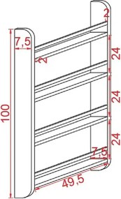 Raft organizator carti si caiete 100×49×7.5 cm – lemn natur, Ori A-620