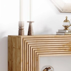 MAM31 - Masa Consola, 150 cm, masuta hol cu Front Riflat, living, dining, dormitor - Maro