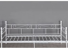 Pat din metal - de o persoană, alb, 90x200, ROZALI